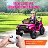 Auto Elettrica per Bambini 12V, Auto Elettrica per Bambini con Telecomando 2.4 GHz, 2 Motori, Clacson, Luci LED, Musica, per 3-8 Anni, Rosa