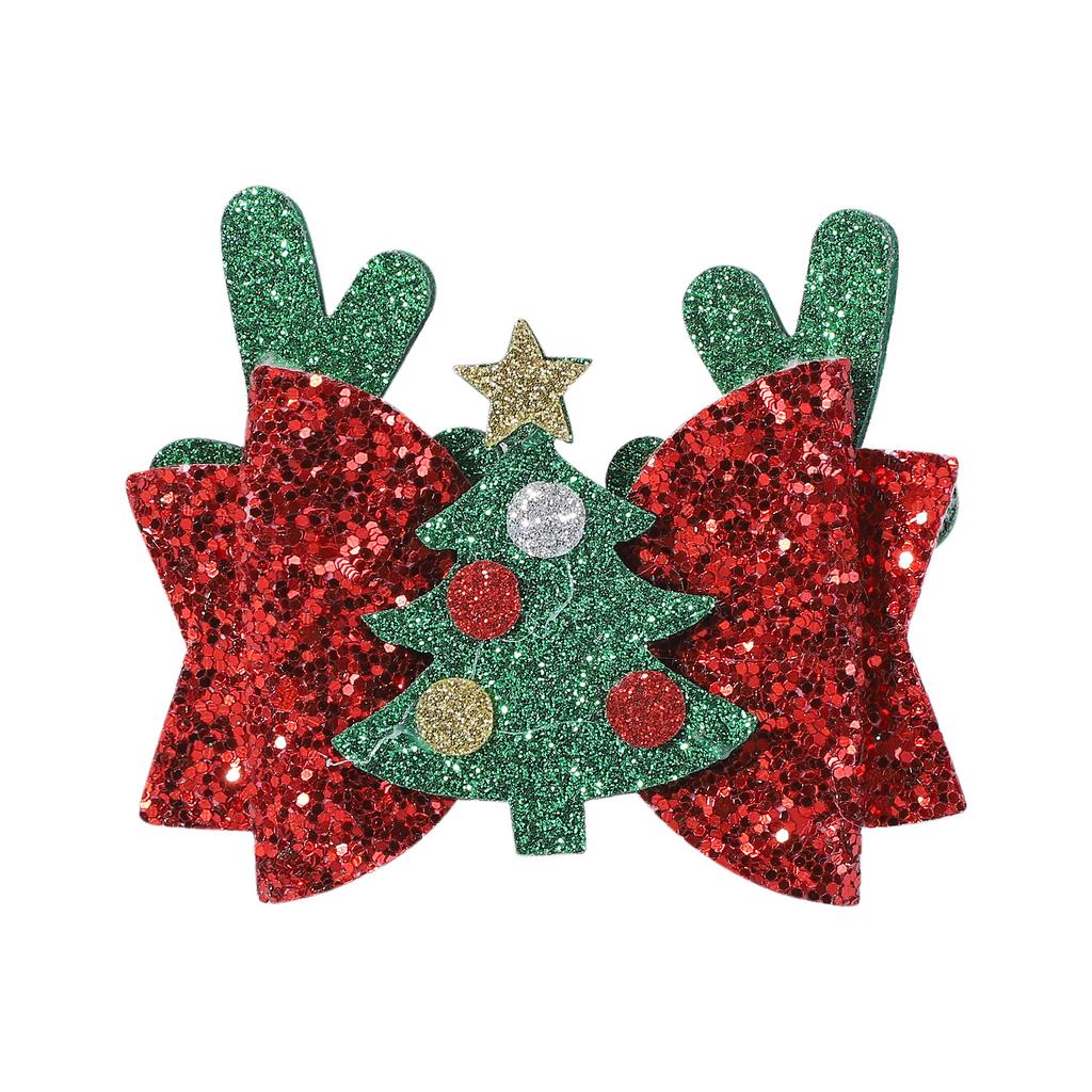 Christmas Hairpin Children'S Party Bow Gretel Scallion Powder Big Antlers Headdress Hairpin Hair Accessories 4765