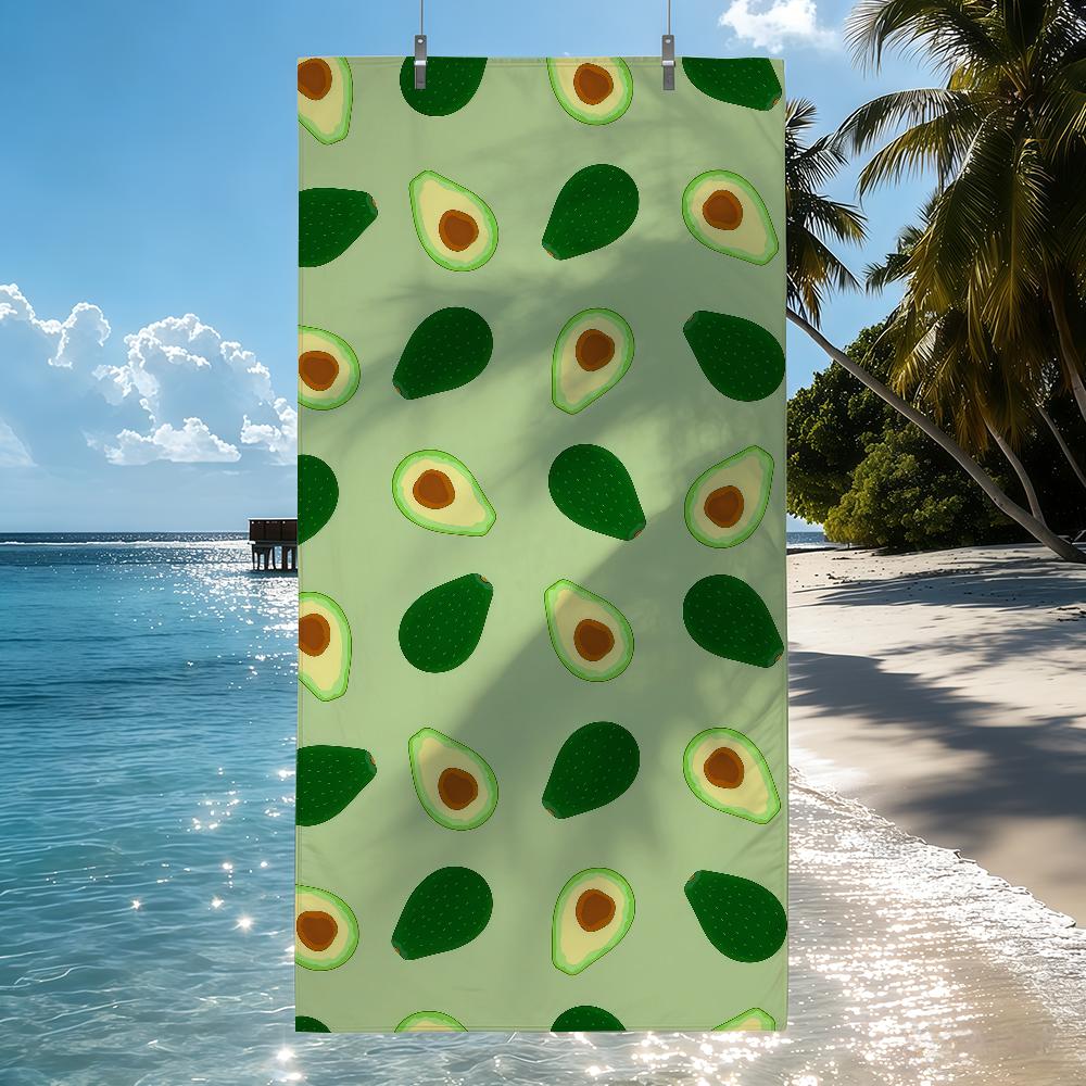 

Cute Avocado Pattern Towel Quick Drying Beach Towels Are Suitable For Swimming Pools Camping Yoga And The Gym W30*H60(CM)