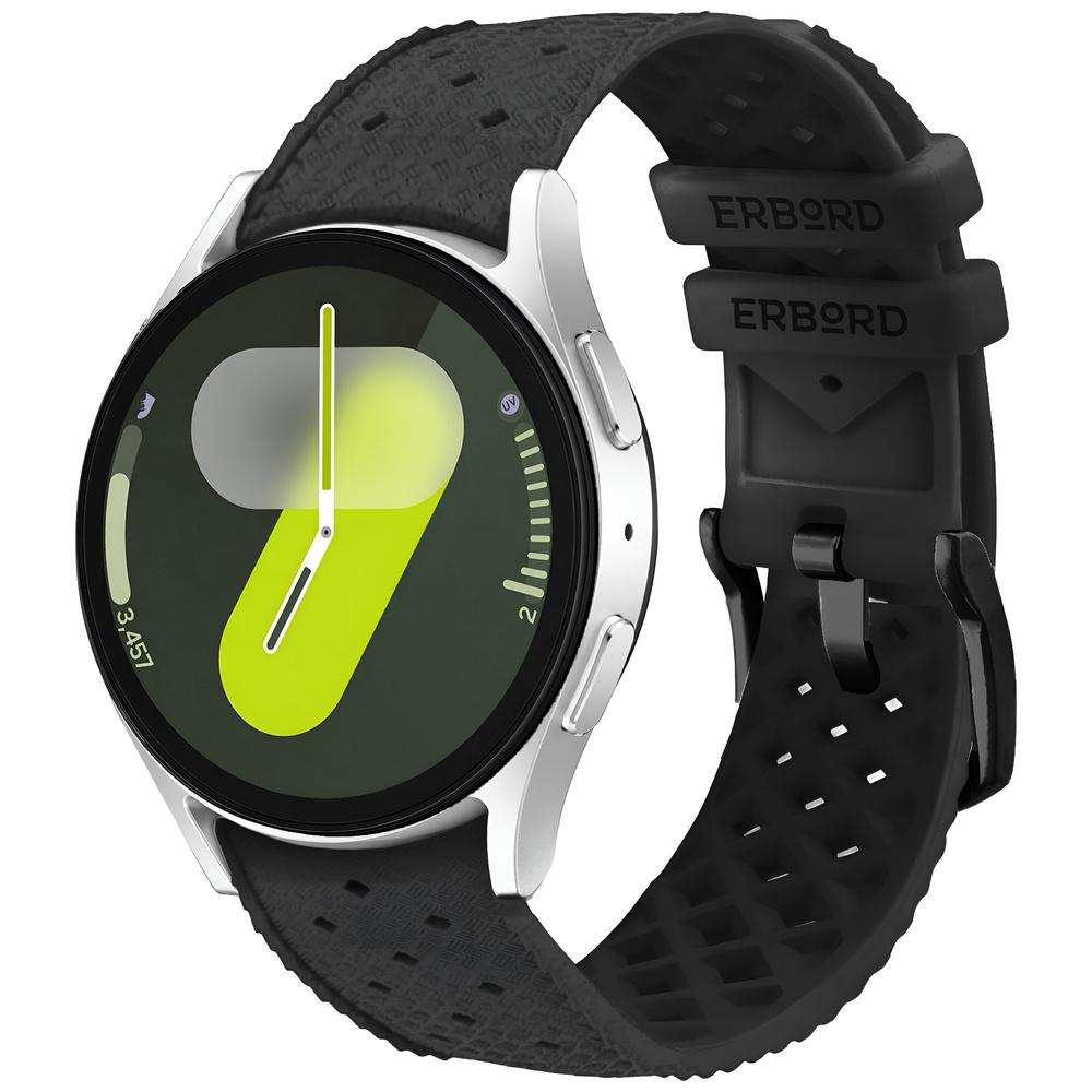 ERBORD Universal Silicone Strap 20mm, Tropic, Black / Black Buckle