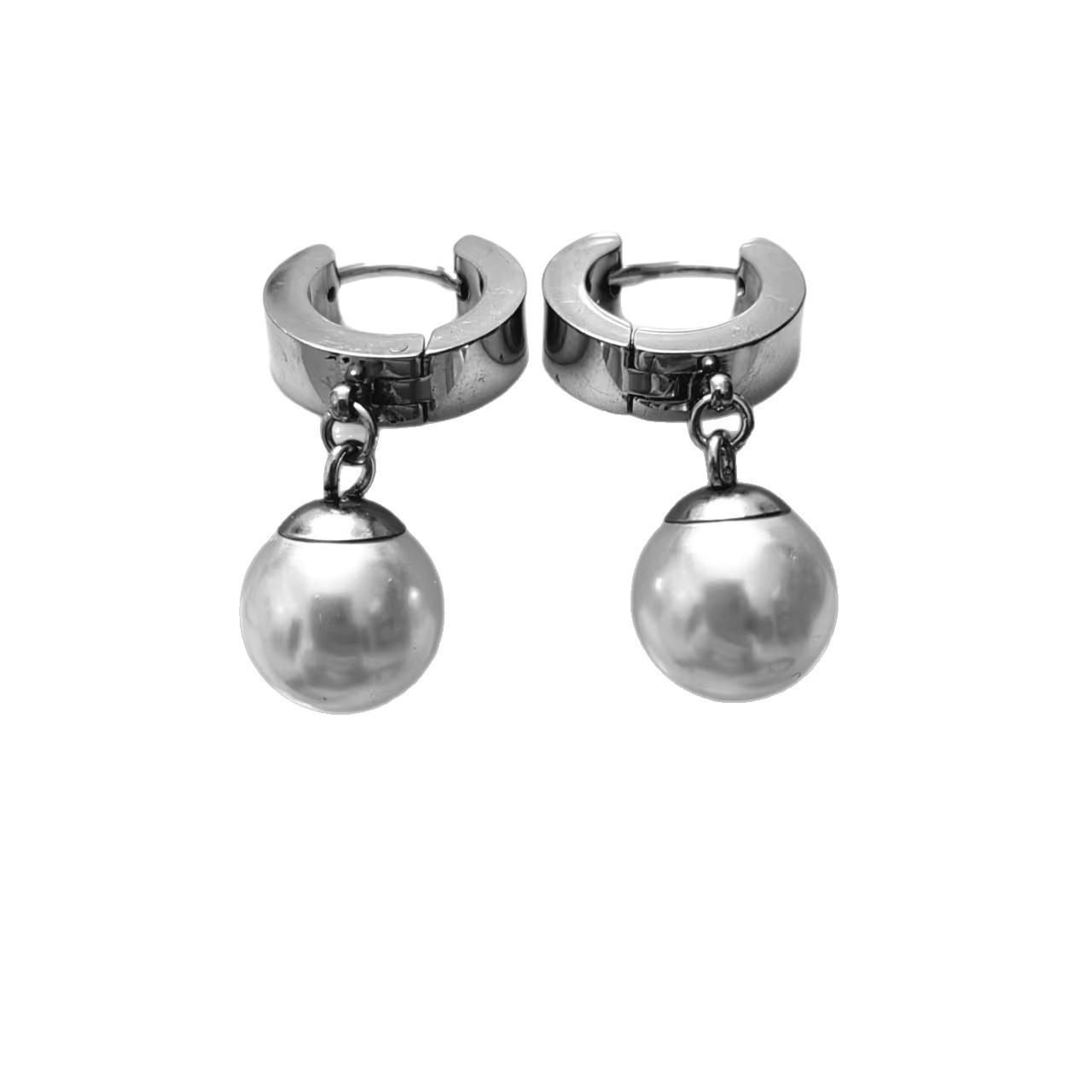 Korean Style Pearl Pendant Ear Cuff: Titanium Steel  Stainless Steel Women s Earring