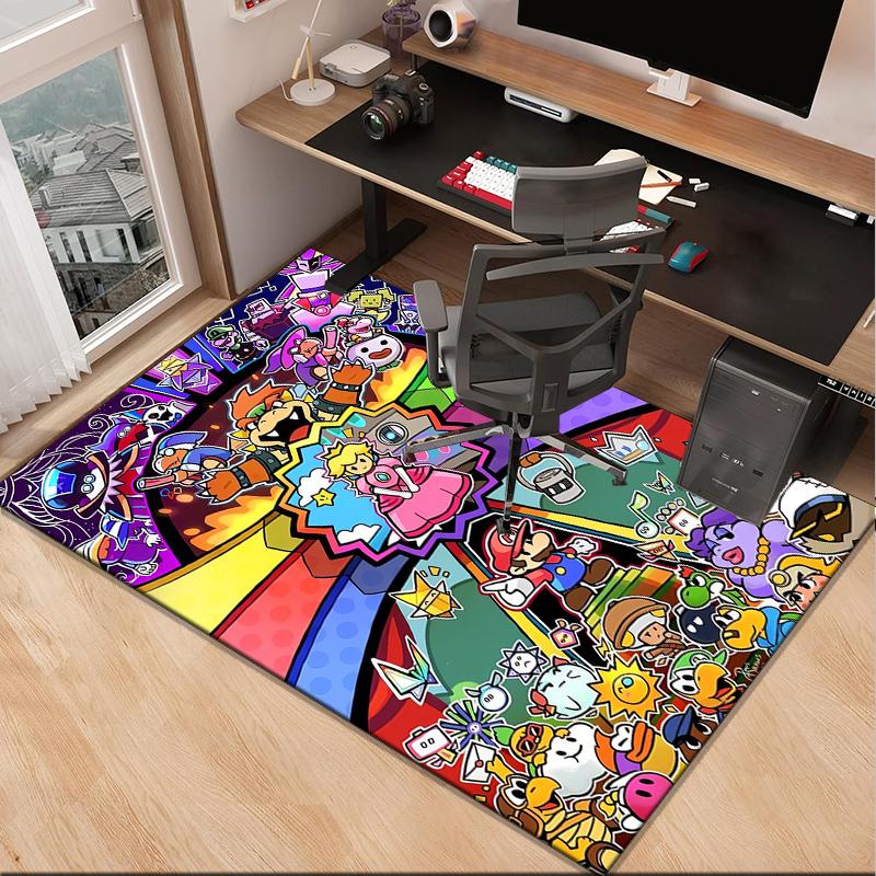Princess Peach Adventure Office Rug Chair Mat, Game Carpet, Suitable for Front Door, Bedroom, Living Room, Desk, Holiday Gift