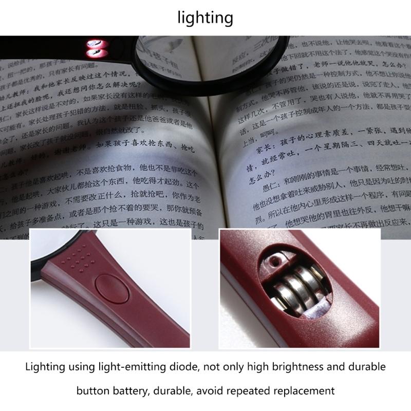 Magnifying Glass with Light Handheld Large LED Illuminated Lighted Magnifier for Seniors Reading Inspection Coin Jewelry