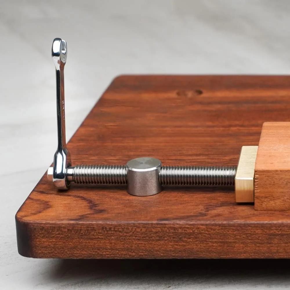 Zacisk stołowy 19/20mm Zacisk z otworem w kształcie psa 3/4 cala Regulowany ogranicznik stołu warsztatowego ze stali nierdzewnej, mosiądzu