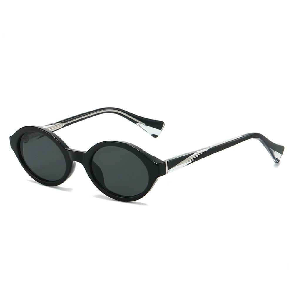 

2026 Quality Metal Core Oval Sunglasses For Women Suitabel New Blogger Brand Color Patchwork чёрный