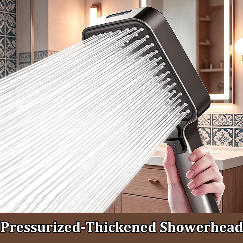 Square New 4-Mode Showerhead Super High Pressure Large Water Output for Home Bathroom Bathing, Handheld Showerhead