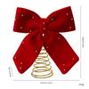 Flannel Red Bow Tree Topper With Embellished Star For Christmas Celebration