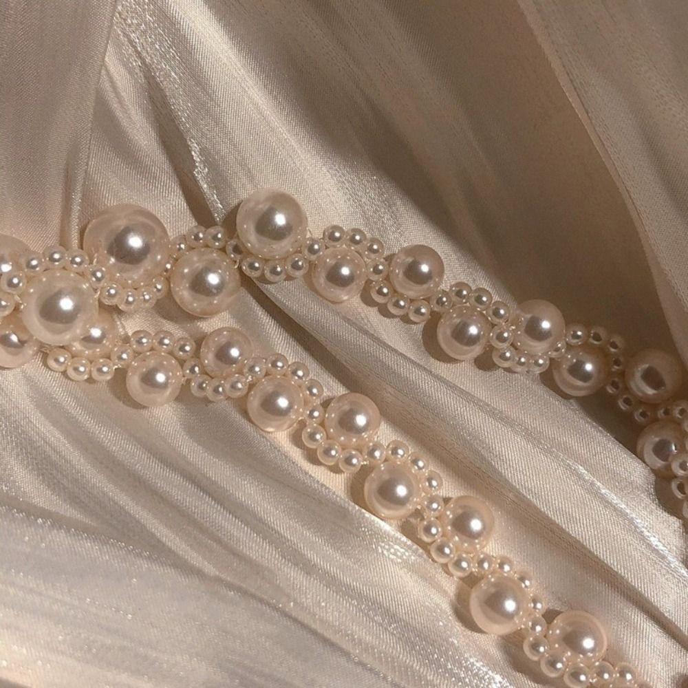 Light Luxury Pearl Necklace Bracelet Set Hand Bangle Women Jewelry Set  Wedding