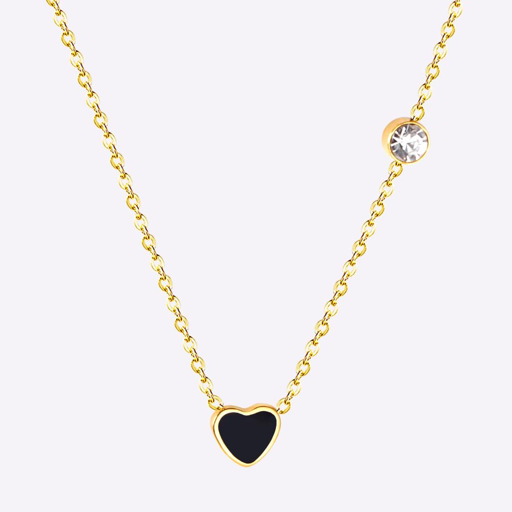 LUXUKISSKIDS Red Heart Pendant With Crystal Stainless Steel Chain Necklace For Girls Fashion Party Jewellry Accessories 2025 Hot