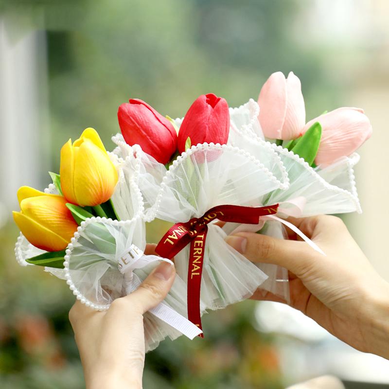 

1PC High Quality Gift Tulip Flower Simulation Home Wedding Decoration Mini Ornament Exquisite