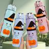 1PC Witch Hat Snowman Figure 750ml Color Plastic Sports Water Bottle Leakproof Flip Straw Lid Suitable for Sports Office Home Use