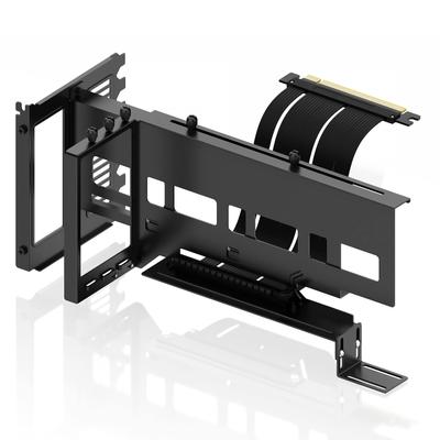 Vertical GPU Bracket Vertical Graphic Card Holder PCIe X16 Gen4 Riser Cable 90 Degree Right Angle 17cm Black Kit EZDIY-FAB PCIe4.0 4.0
