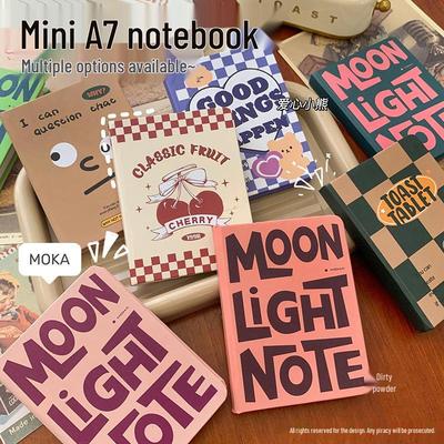 A7 Tragbares Retro Mini Hardcover Taschennotizbuch - Liniertes Vokabelheft