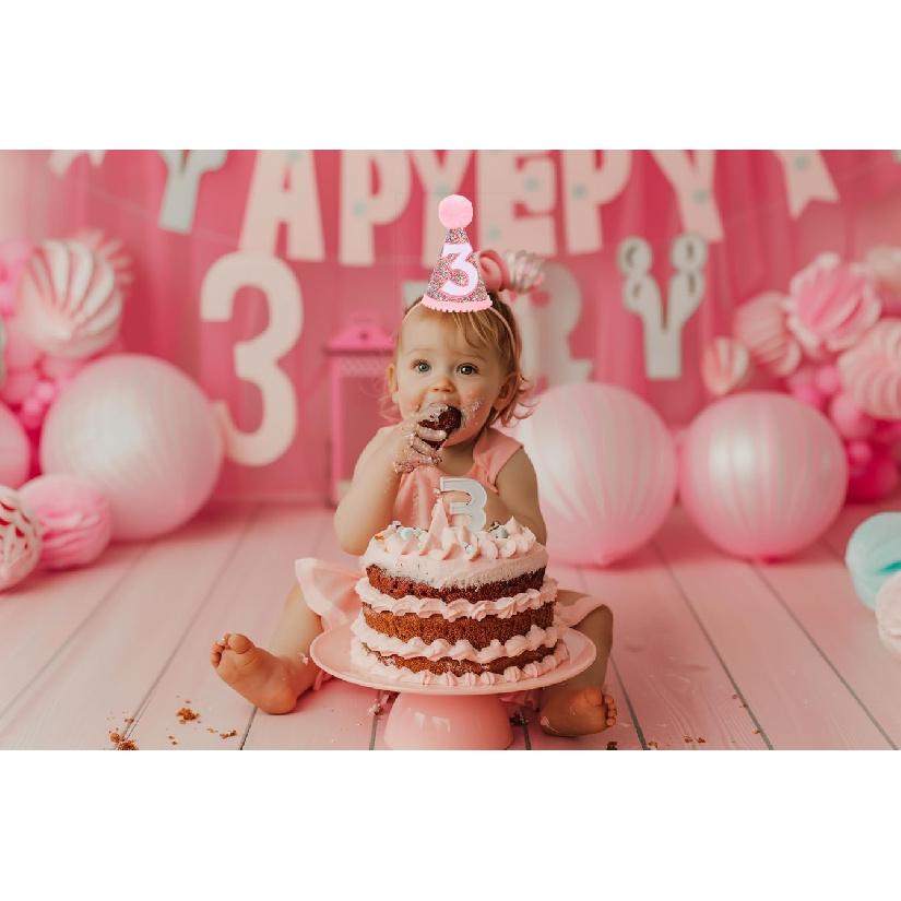 Rainbow Cone Birthday Hat, Glitter Birthday Hat, Perfect Birthday Party Decoration for Boys and Girls