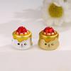 Handmade 999 Sterling Silver Painted Pudding Cake Bead Charms for Jewelry DIY