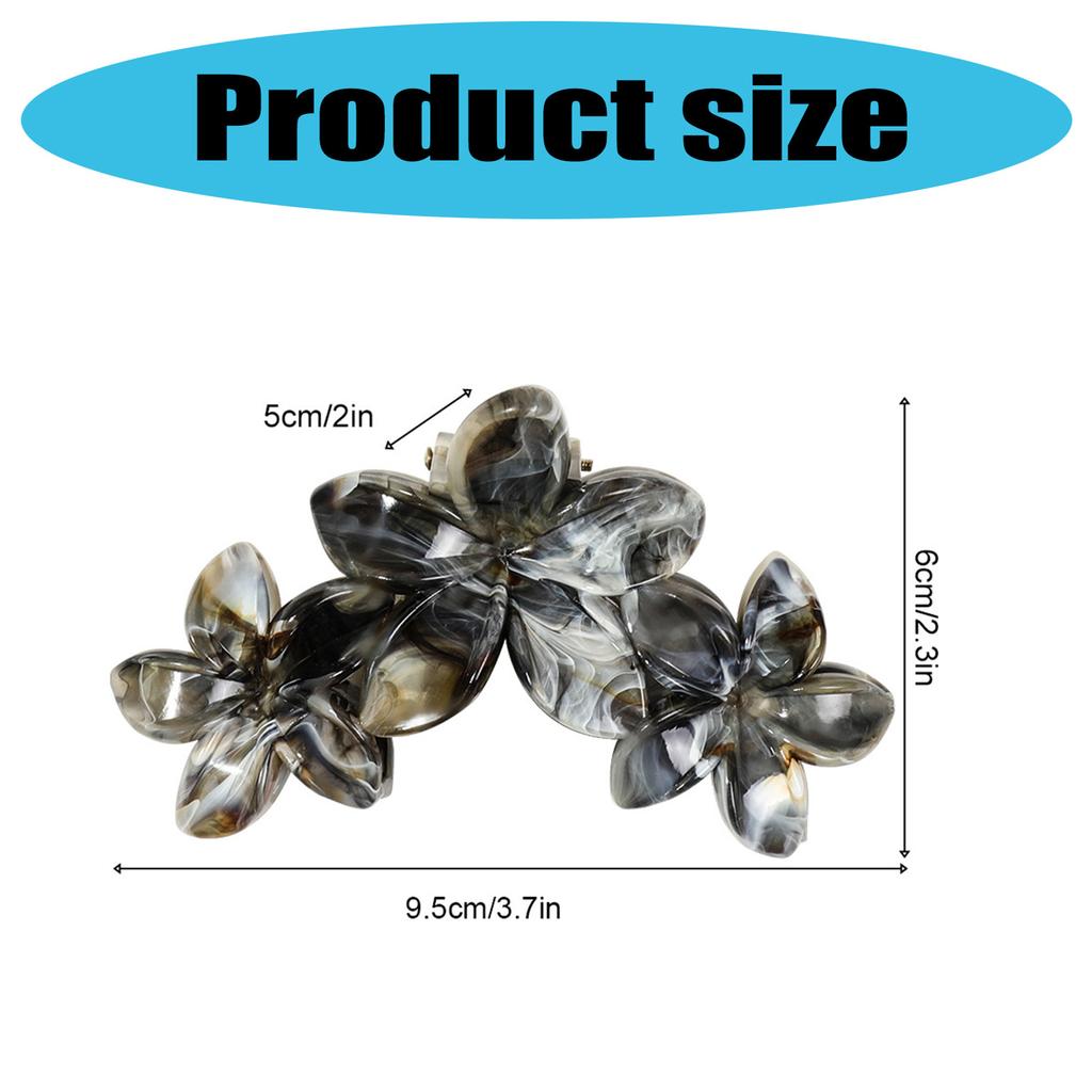 Elegant Marble Frangipani Hair Claw Clip with Multi Color Option Practical Resin Hair Accessory for Everyday Use
