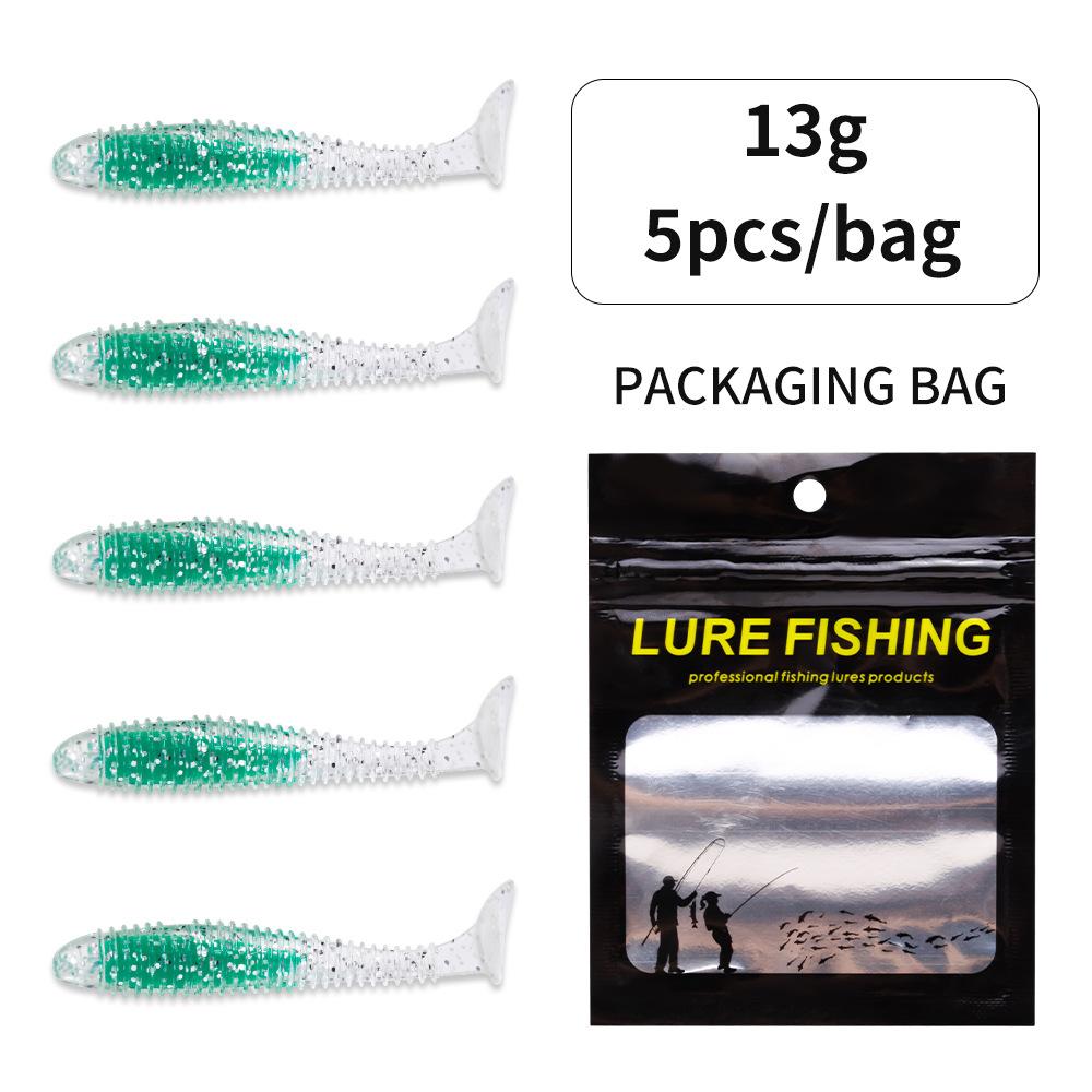 Lure Bait Texas Rig Bass Crappie Special Colorful Jig Head Hook ThreadedTSlow-Sinking Soft Worm