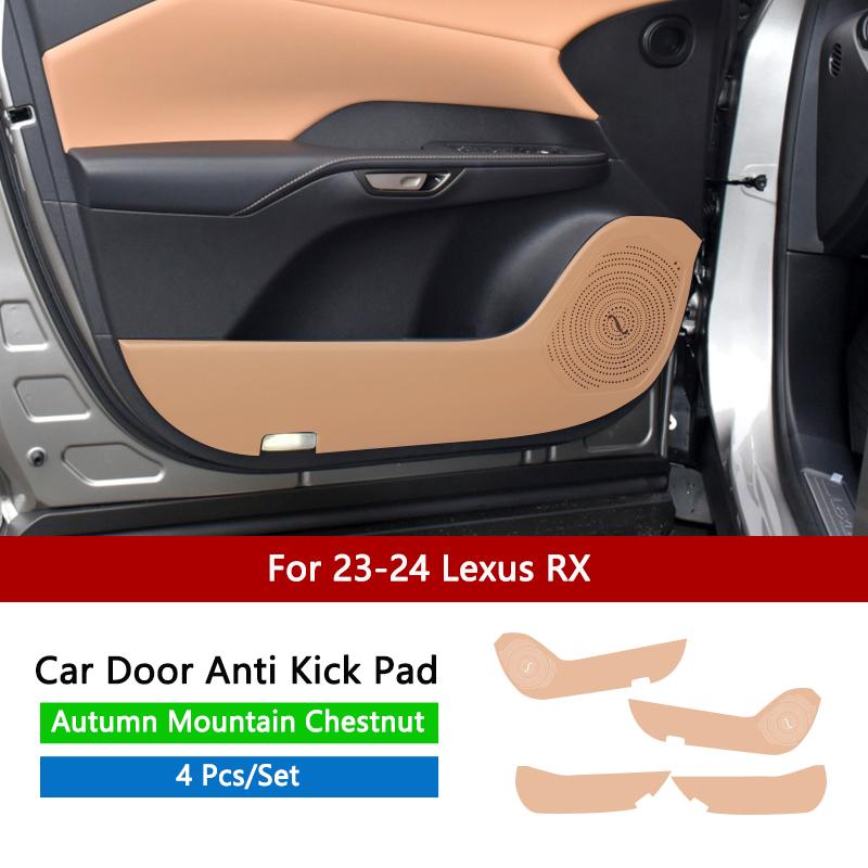 QHCP Car Door Anti kick Pad Leather Car Door Anti-kick Mat For Lexus NX -2024 ES 2018-2024 RX -2024 Interior Accessories 23-24 RX AMChestnut