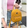 Diamond Lattice Embroidered Small Backpack Korean Small Schoolbag Women's Backpack