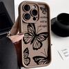 Black Butterfly Silicone Phone Case For iPhone 11 13 14 12 15 17 16 Pro Max XR XS Candy Color Soft Cover