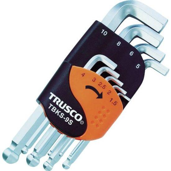 

TRUSCO Ball Point Hex Wrench Short Neck Set of 9 5S TBKS-9S × [Case Sold]