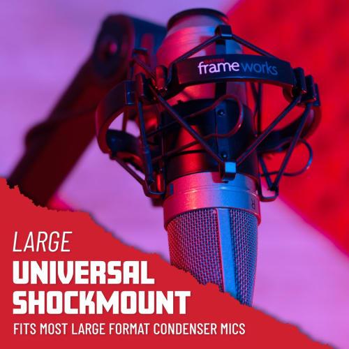 GATOR Frameworks Universal Shock Mount Microphone Holder for Condenser Microphones, 55-60mm Diameter (GMF-MIC-SM5560)