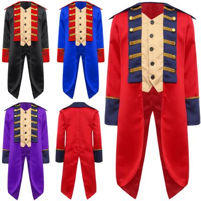 Çocuklar Amerikan Devrimi Kostümü Sömürge İngiliz Kırmızısı Ceket Kuyruklu Ceket Tasarımı Tarihi Askeri Cosplay Kıyafeti