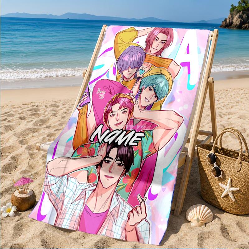 Custom Name KPop Fantasy Night Beach Towel Microfiber Beach Towel, Lightweight and Quick-Dry, for Summer Travel, Swimming Pool Gift
