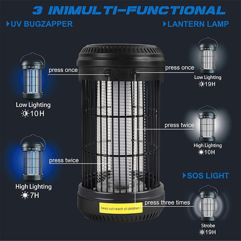 Nou ucigaș de insecte solar lampă capcană țânțari UVA multi-exterior portabil lumină de noapte lampă ucigaș de țânțari de grădină fără radiații