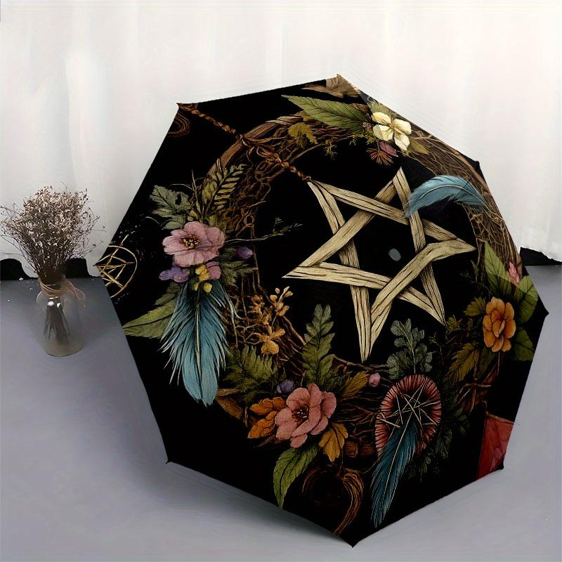 Bohemian Wreath Wall Decor: Boho Art for Home, Office, or Dorm RoomUmbrella, Portable 3-Fold Umbrella for Men & Women,Christmas Gift ES317