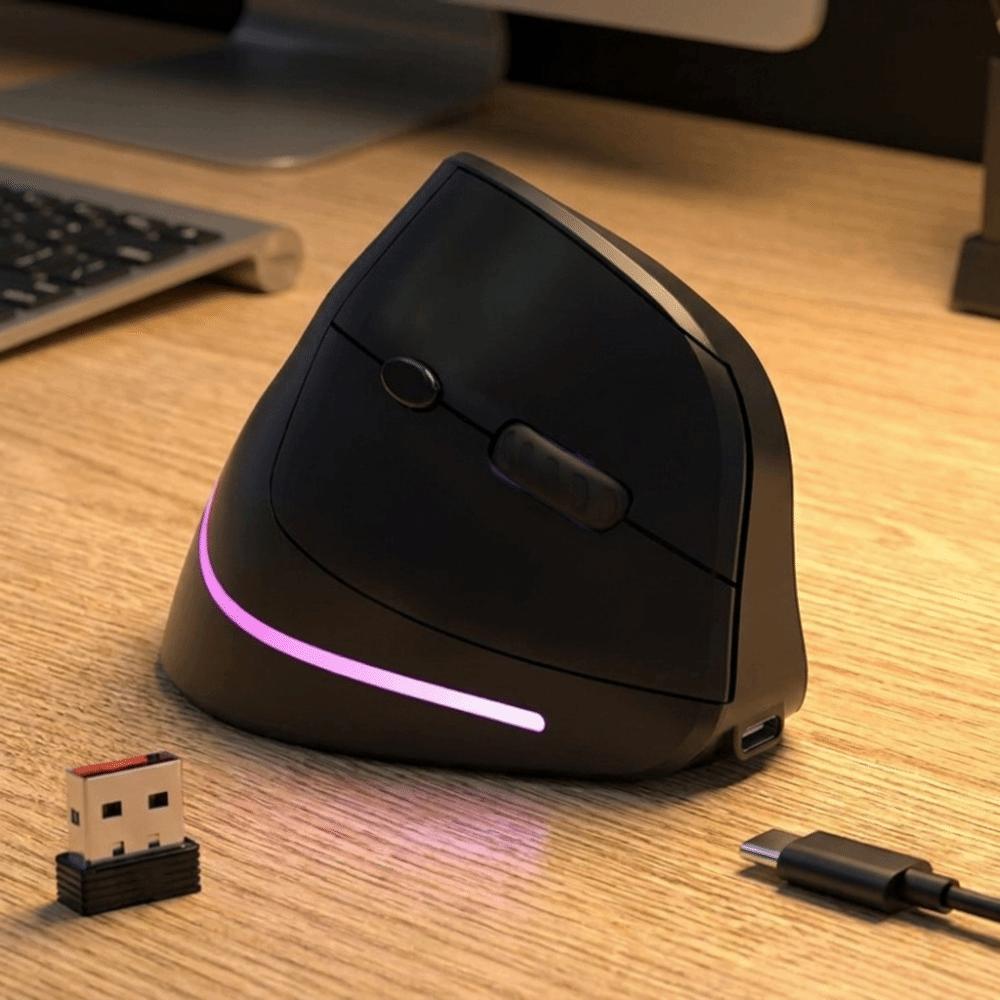 Ergonomic Vertical Mouse Rechargeable Wireless Mouse Ergonomic Design Mute Mouse Computer Use