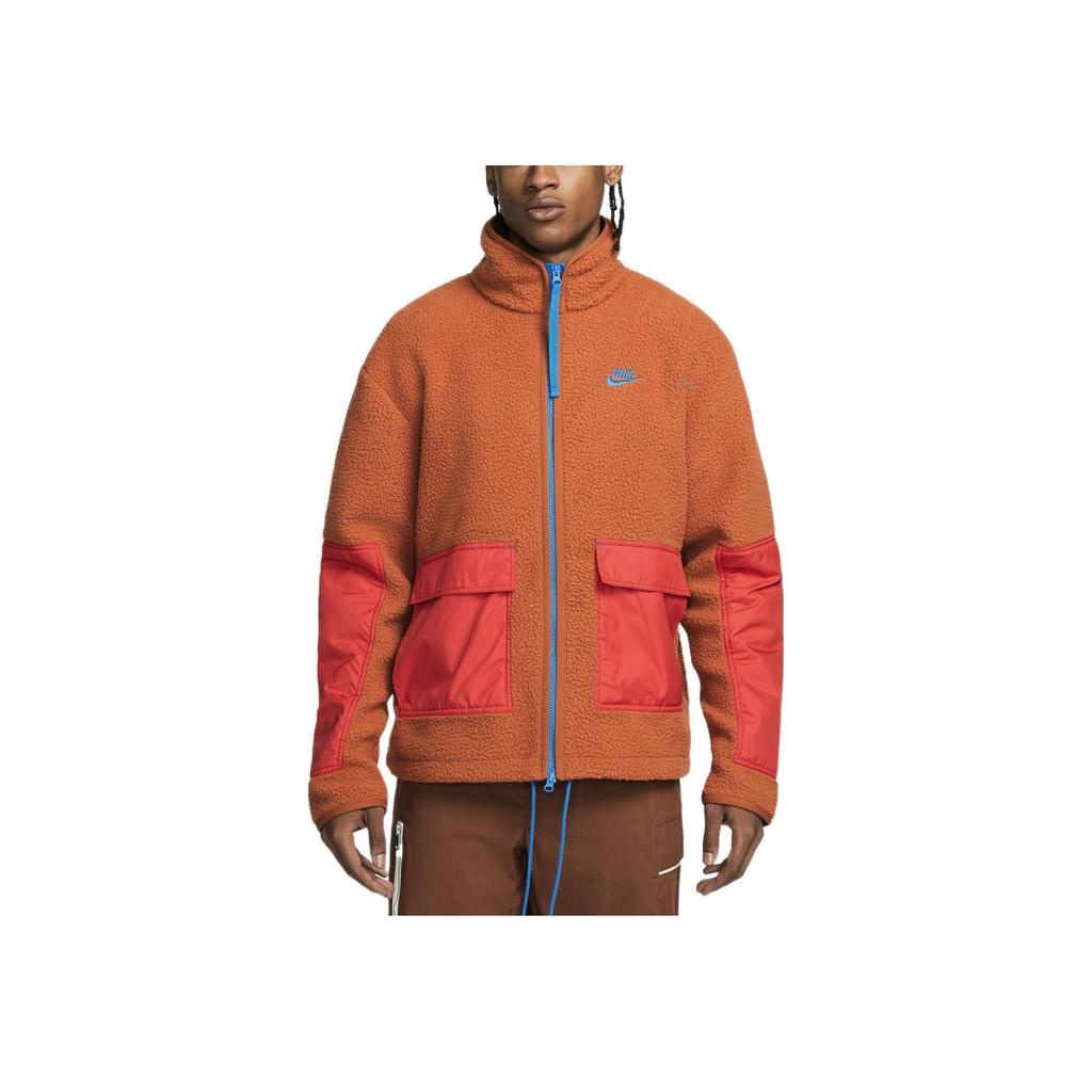 Nike Spleißdesign Besticktes Logo Fleecejacke Herren Oberbekleidung Orange DD5022-246