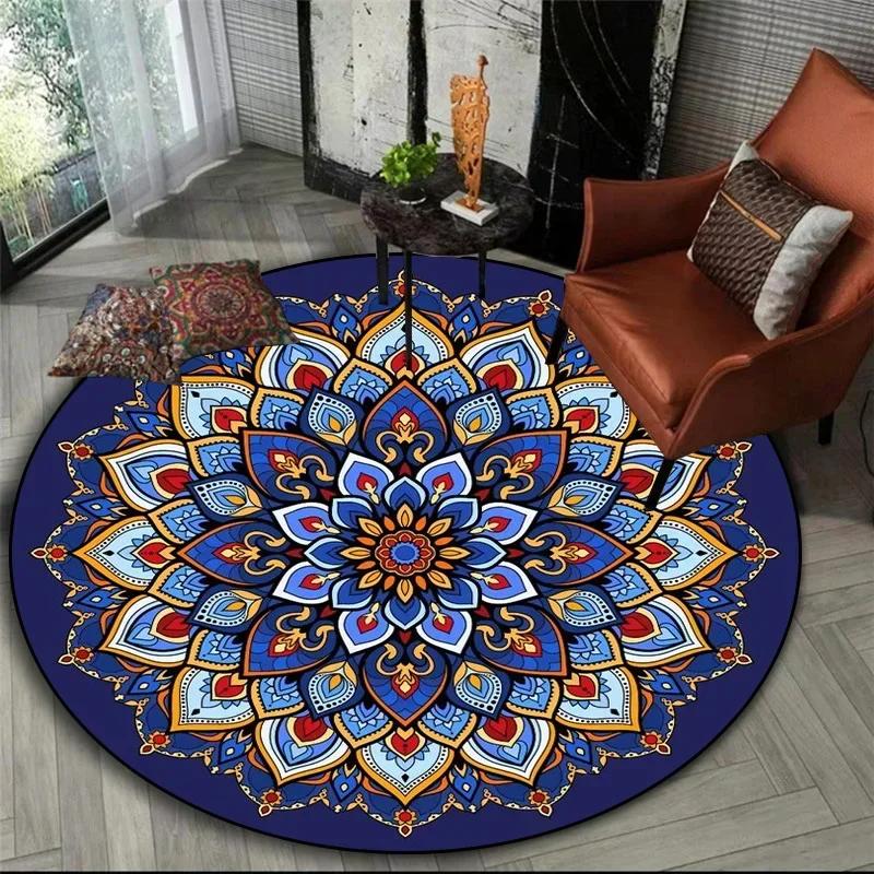 Bohemisk Mandala Rund Sovrum Nattduksbord Mat Korg Hängande Datorstol Golvmatta Meditation Yoga Mat decoracion