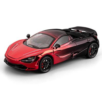 1/24 McLaren 720S Electroplate Version Alloy Track Racing Car Model Diecast Metal Sports Car Vehicle Model Sound and Light Kids Toy Gift