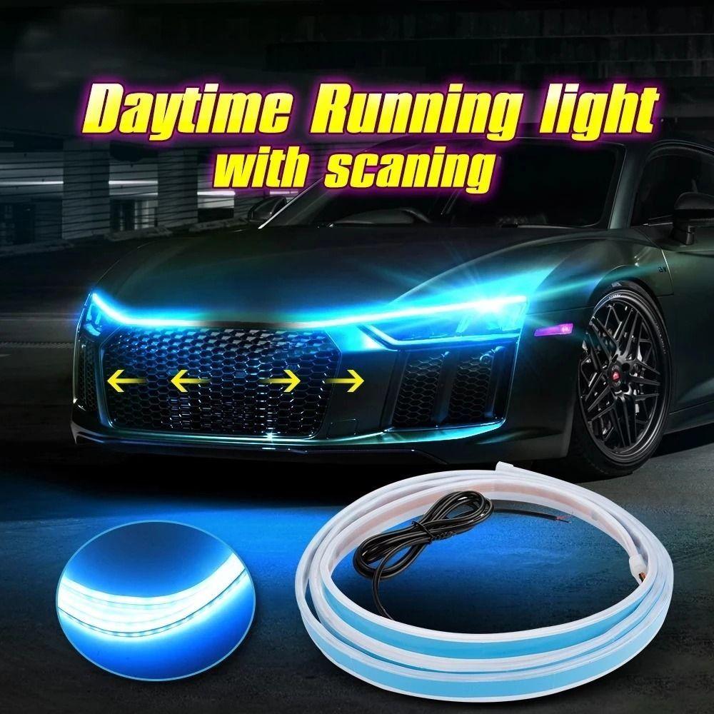 12V Engine Hood Guide Light Flexible Car Running Light Car Exterior Decoration