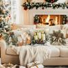 Christmas Bells Candles Cushions Pillowcase Polyester Cushion Cover Throw Pillow Sofa Decoration Pillowcover Home Decor