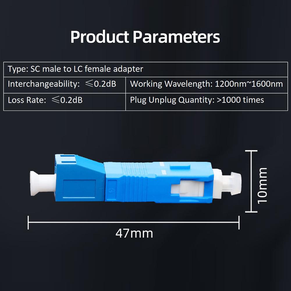 Visual Fault Locator   Adapter   Optic Connector SC Male To LC Female Optical   Adapter Stable Performance Low Loss