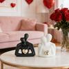 Abstract Hugging Couple Statue Figurine Embracing Decoration Wedding Anniversary Men Women Ceramic Lover Valentine's Day Romantic Gift