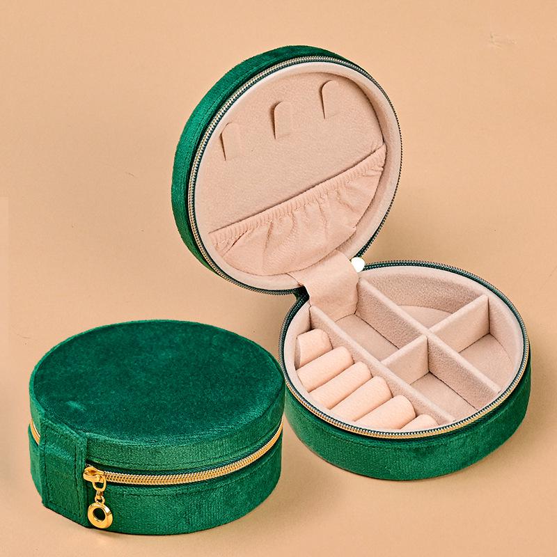 INS Round Mini Travel Jewelry Gift Box: Compact Ring Storage Case