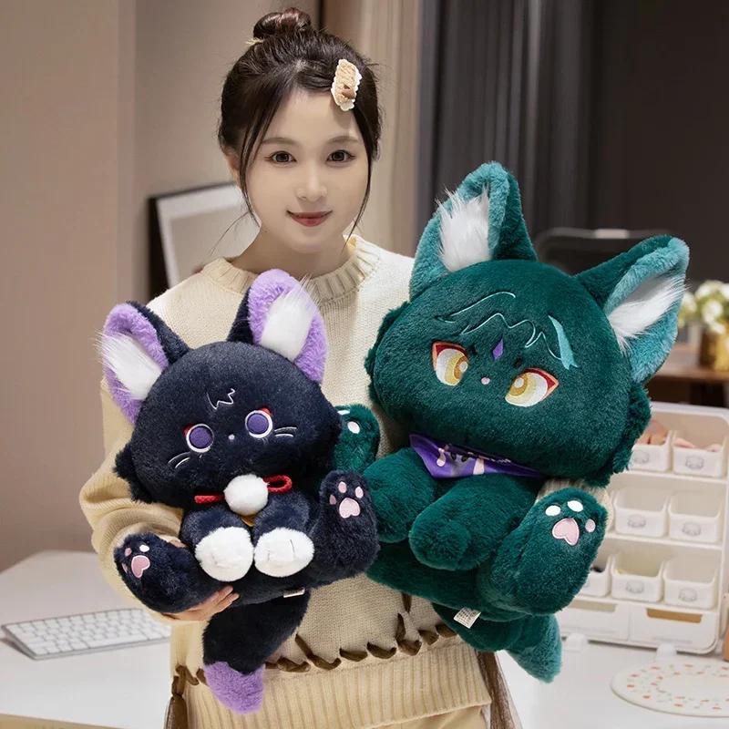 Cute Genshin Impact Doll Scattered Soldiers Cat Cat Pillow Mandrill Pillow Game Surrounding Doll Plush Toy Sleeping Pillow Gifts