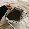 1Pcs Pure Color Polka Dot Shoulder Bag Fashion Armpit Bag Bucket Bag Comes With Pendant