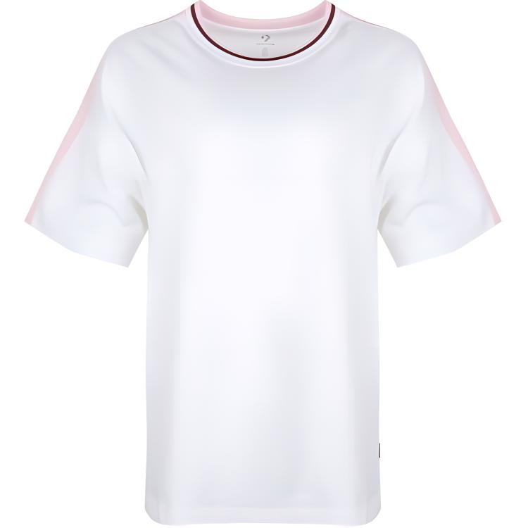 Converse T Shirts Women s White Crew Neck Moderate 10018006-A01 XL