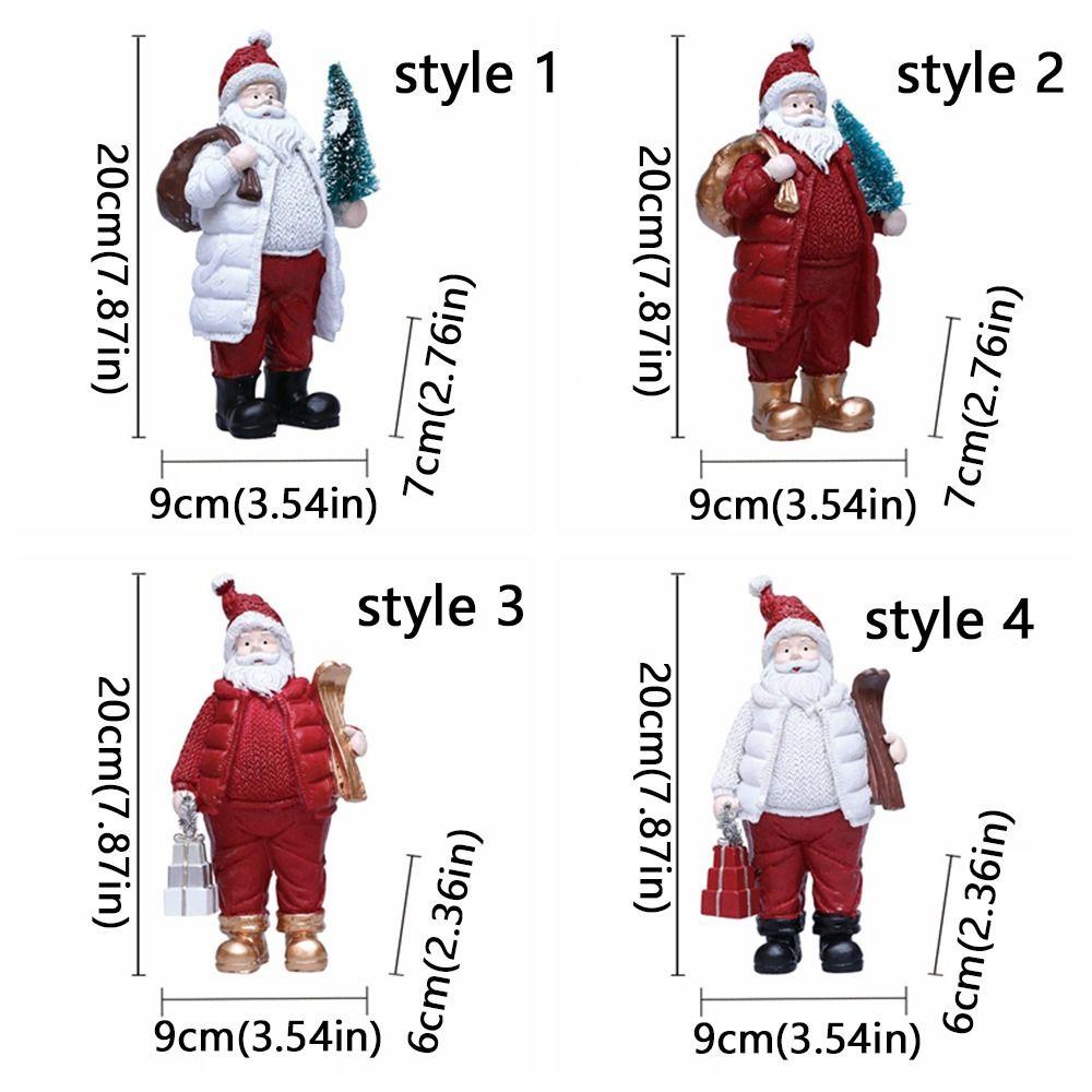 Resin Christmas Figurine Standing Holiday Santa Statue Santa Claus Ornaments  Home Decor