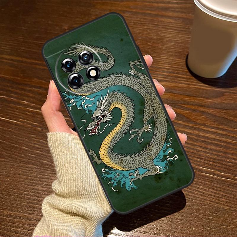 Chinese Style Crane Dragon For OnePlus 15 13 12 11 15R 13R 12R 8T 10T 13T Case For OnePlus Nord 5 CE 2 3 4 Lite N20 N30
