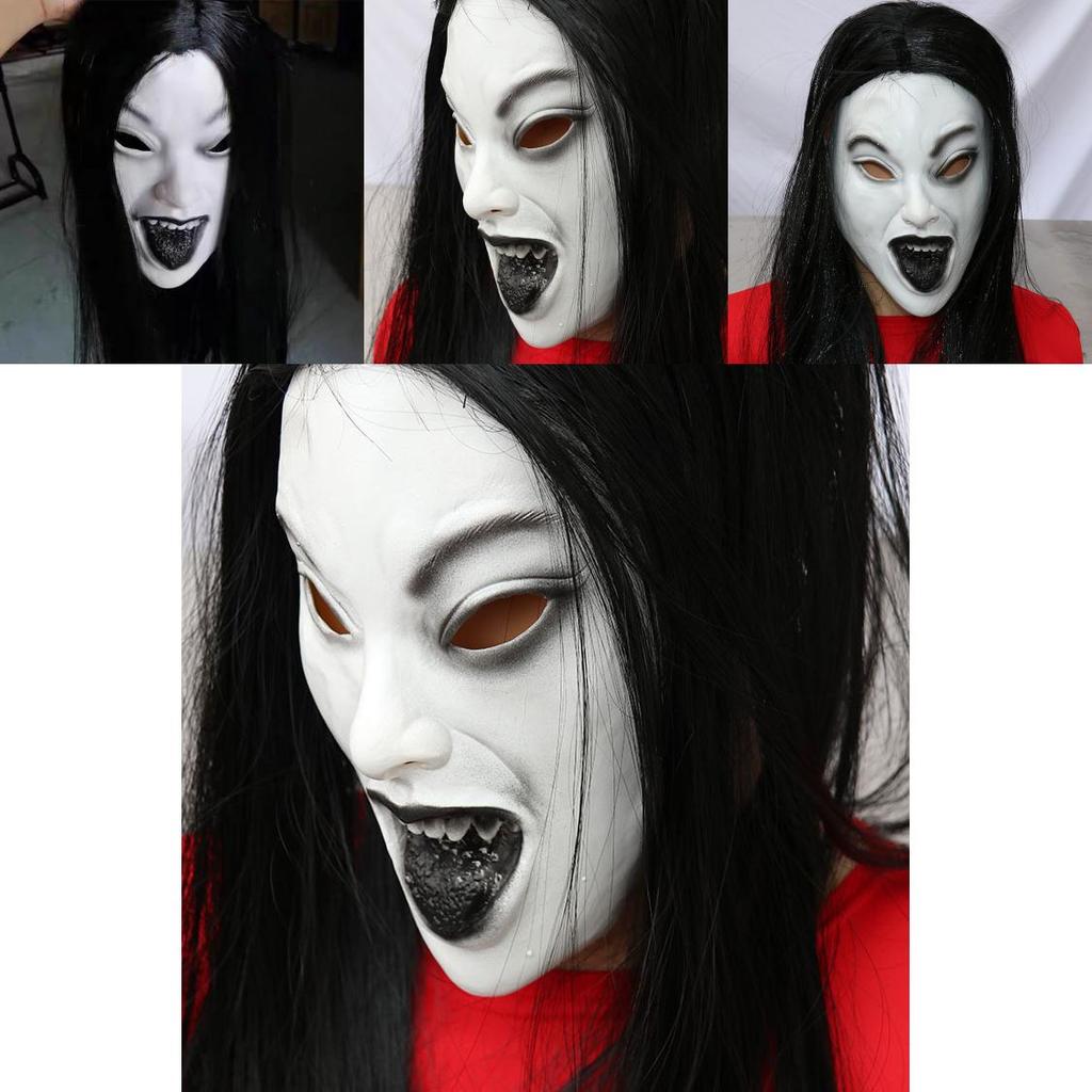 Female Ghost Mask Latex Costume Accessory For Horror Themed Events