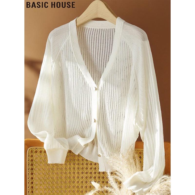 Basic House Women s V-Neck Sun Protection Knit Cardigan XL