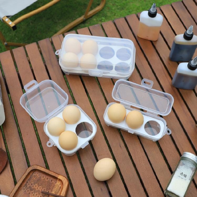 Travel Friendly Clear Eggs Case With Sealed Closure Camping Cookware Organizers Crush Proof Construction