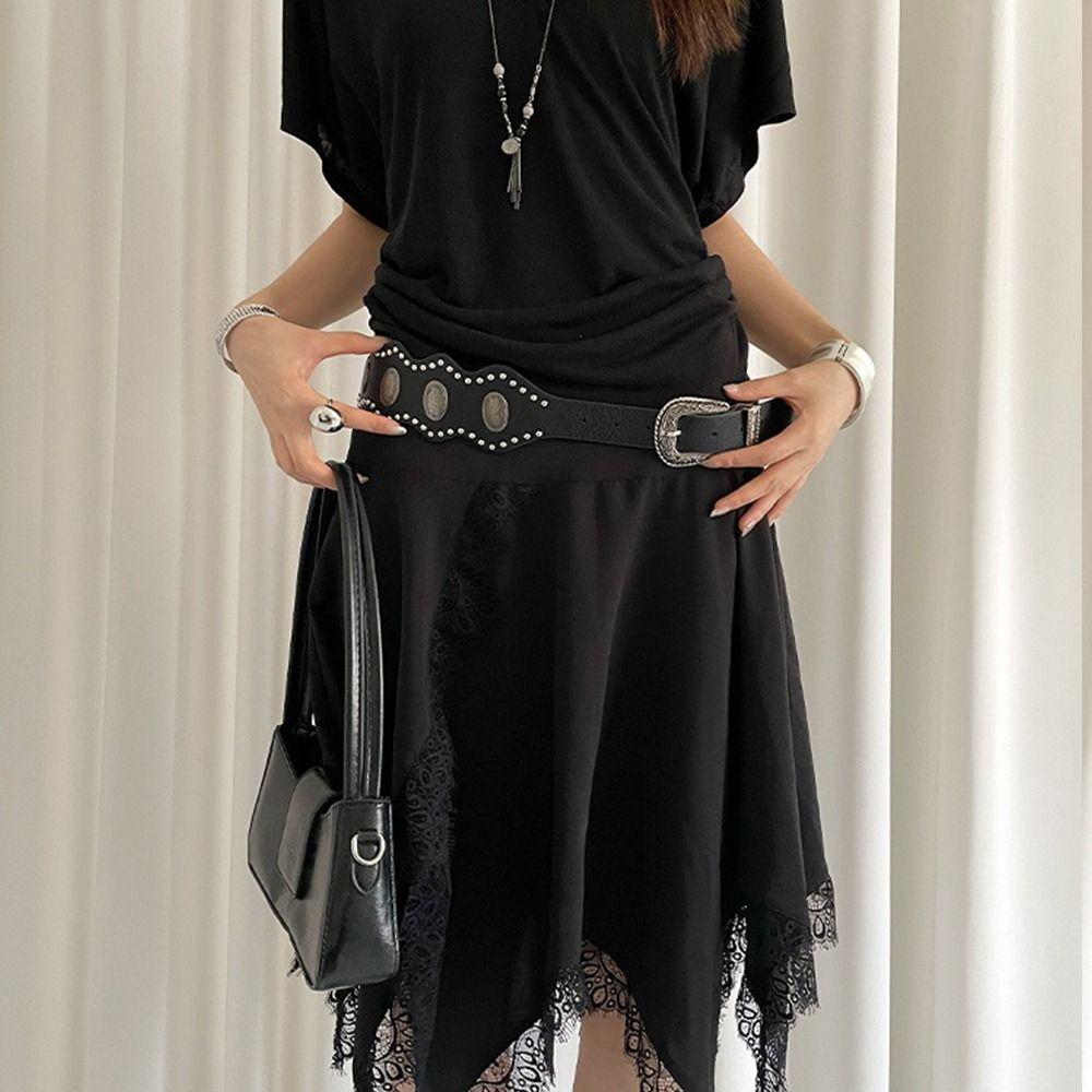 Vintage Damen Gürtel Niet Kleid Jeans Gürtel Vielseitiger Leder Taillengürtel Streetwear