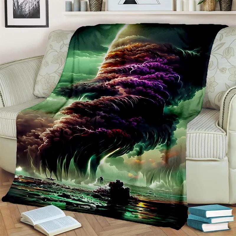 Dream Natural Tornado Cloud Twister Blanket,Soft Throw Blanket for Home Bedroom Bed Sofa Picnic Travel Office Cover Blanket Kids