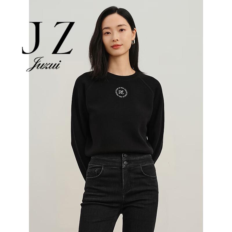 JUZUI Women's Embroidered Round Neck Winter Sweater